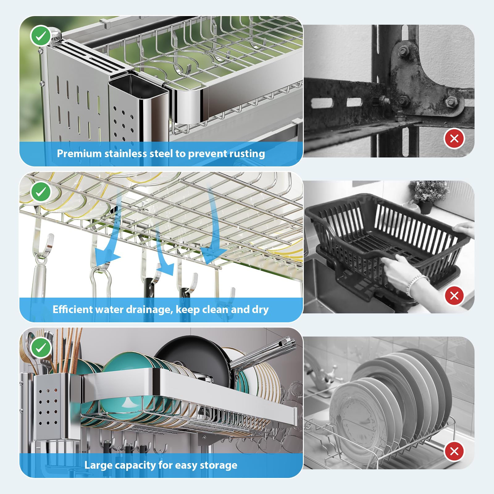 Shrivee organizador de cocina con accesorios integrados para ahorrar espacio