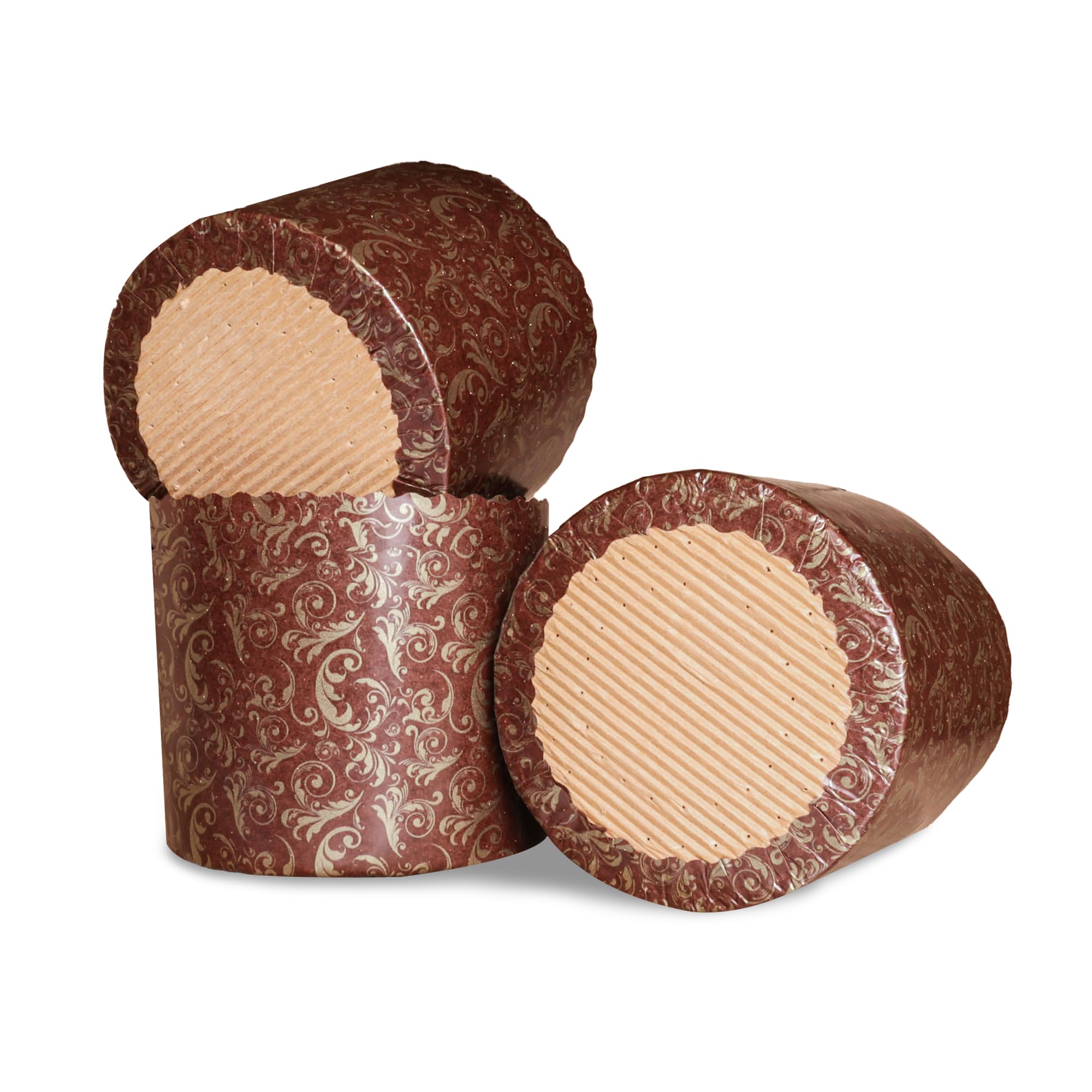 Molde SHSH para panettone en papel de 12 oz, paquete de 12, antiadherente para hornear limpio.