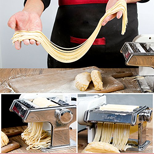 Shule Pasta Maker: cuerpo de acero inoxidable para mayor durabilidad y limpieza sencilla.