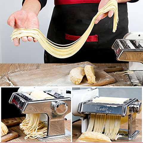 Shule Pasta Maker: cuerpo de acero inoxidable para mayor durabilidad y limpieza sencilla.