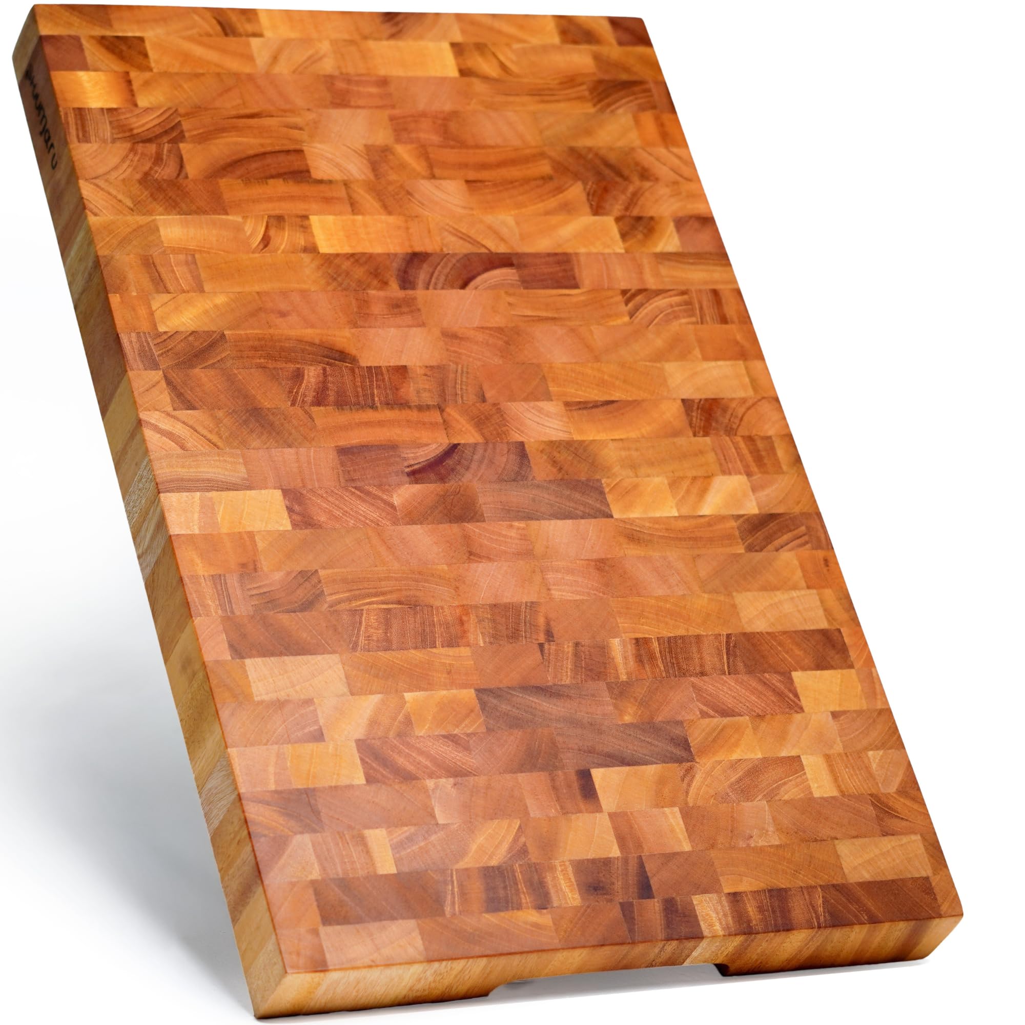 SHUMARU tabla de corte caoba end-grain lisa, ideal para cuchillos afilados