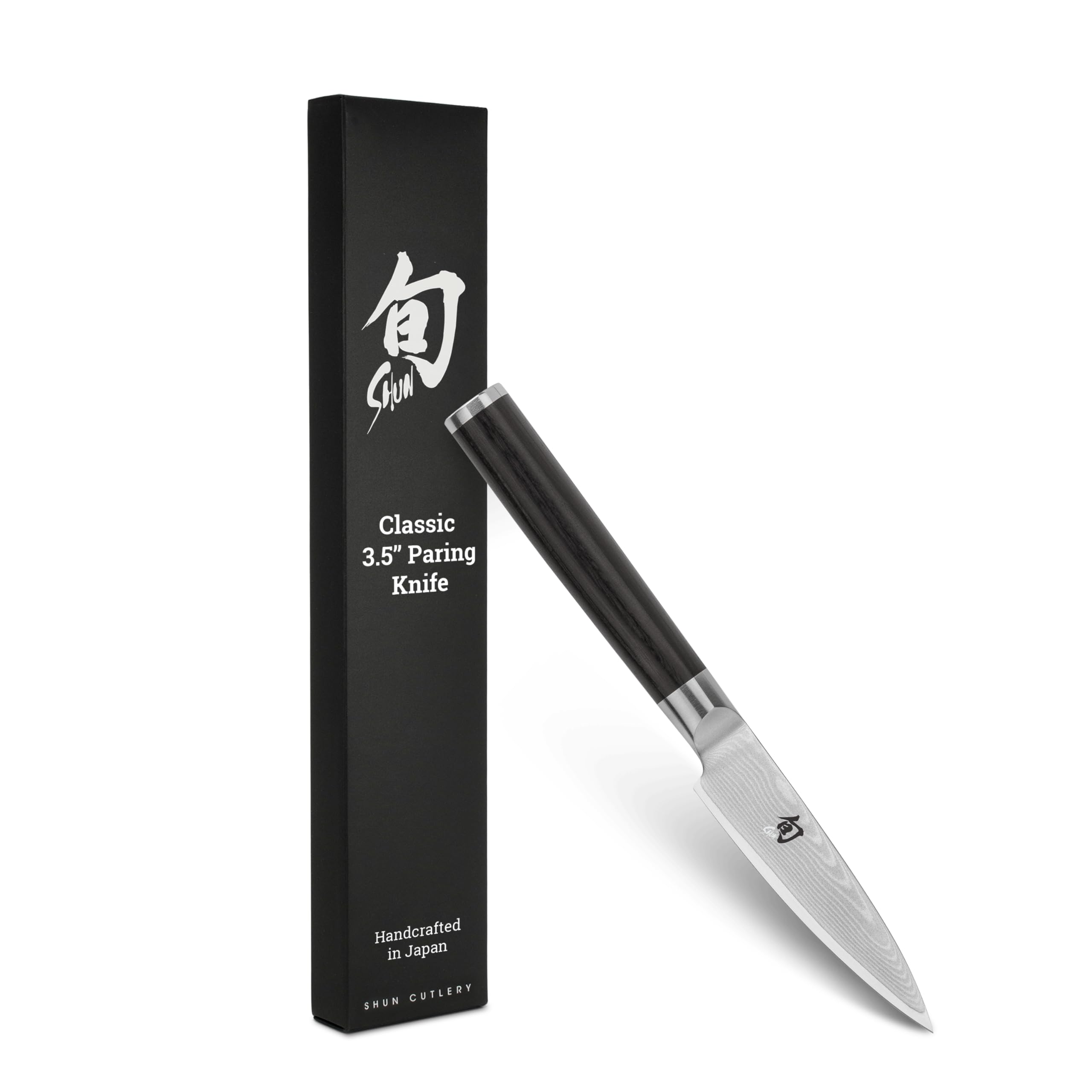 Shun Classic 3,5 pulgadas cuchillo de pelar con punta para precisión.