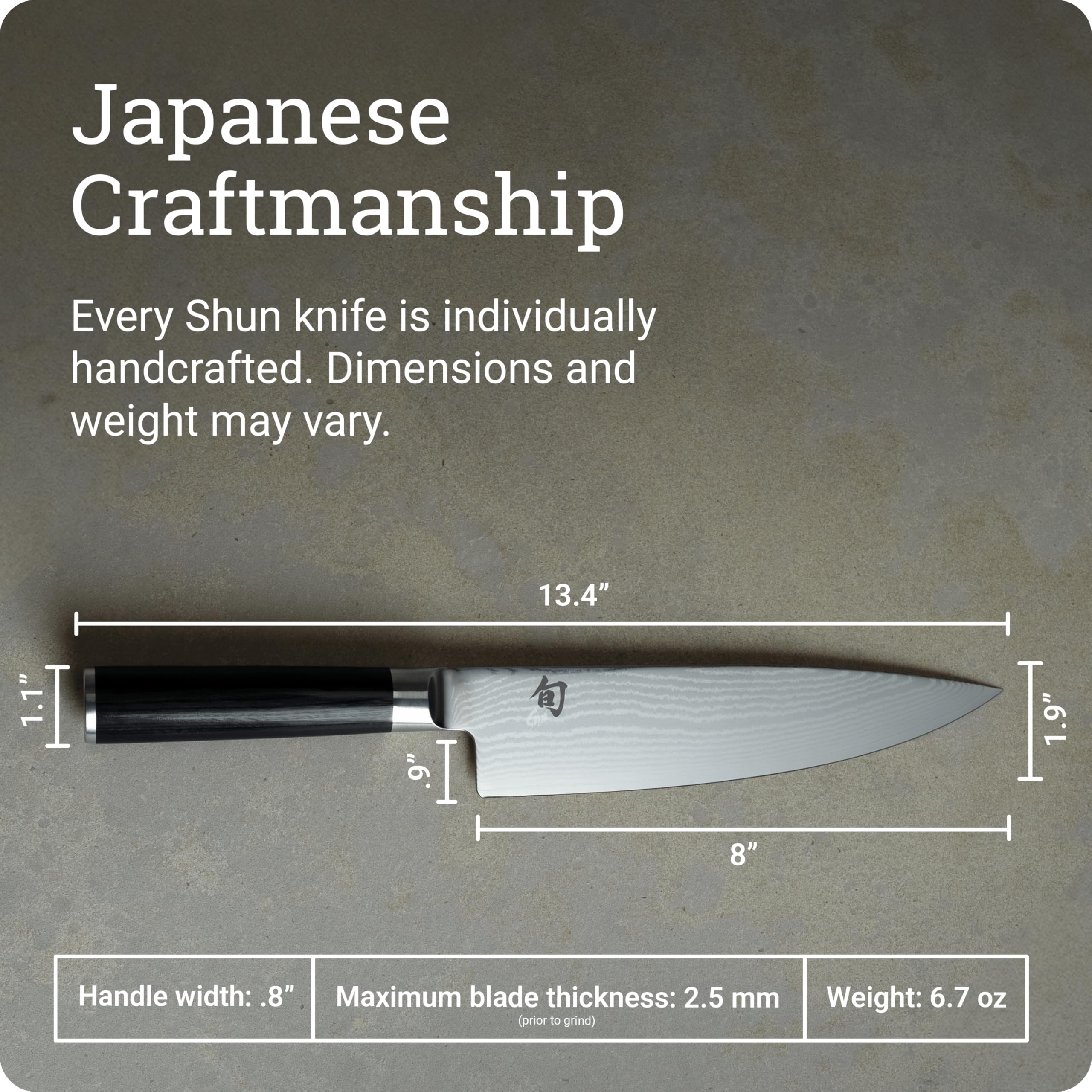 Cuchillo Shun Classic 8, corte de verduras y proteína con control excelente.