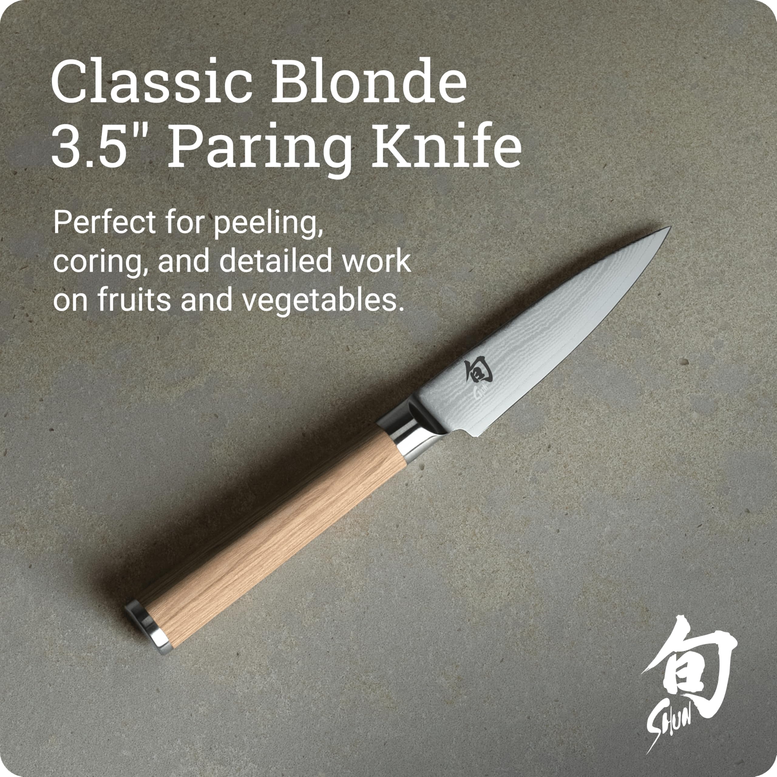 Shun Classic Blonde, hoja de damasco de 68 capas para cortes duraderos y controlados.