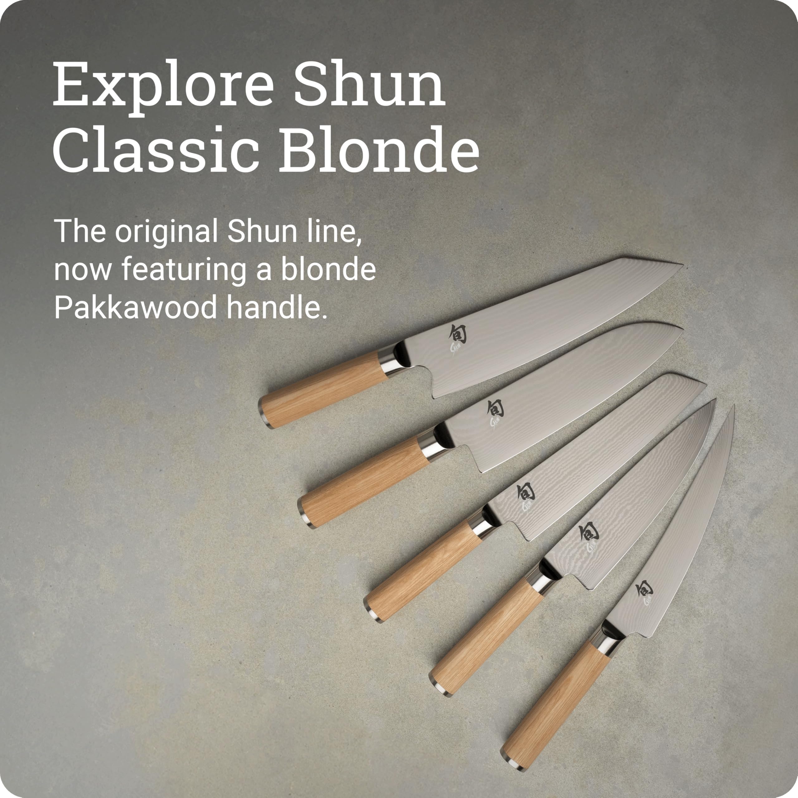 Shun Classic Blonde Santoku 7, artesanía japonesa que respalda la calidad.