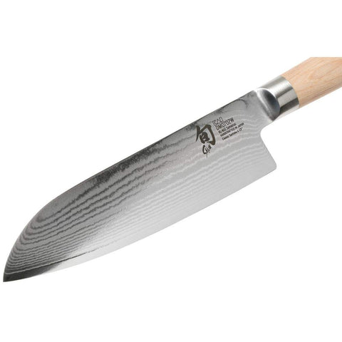 Shun Classic Blonde Santoku 7, damasco de 68 capas para filo sostenido.