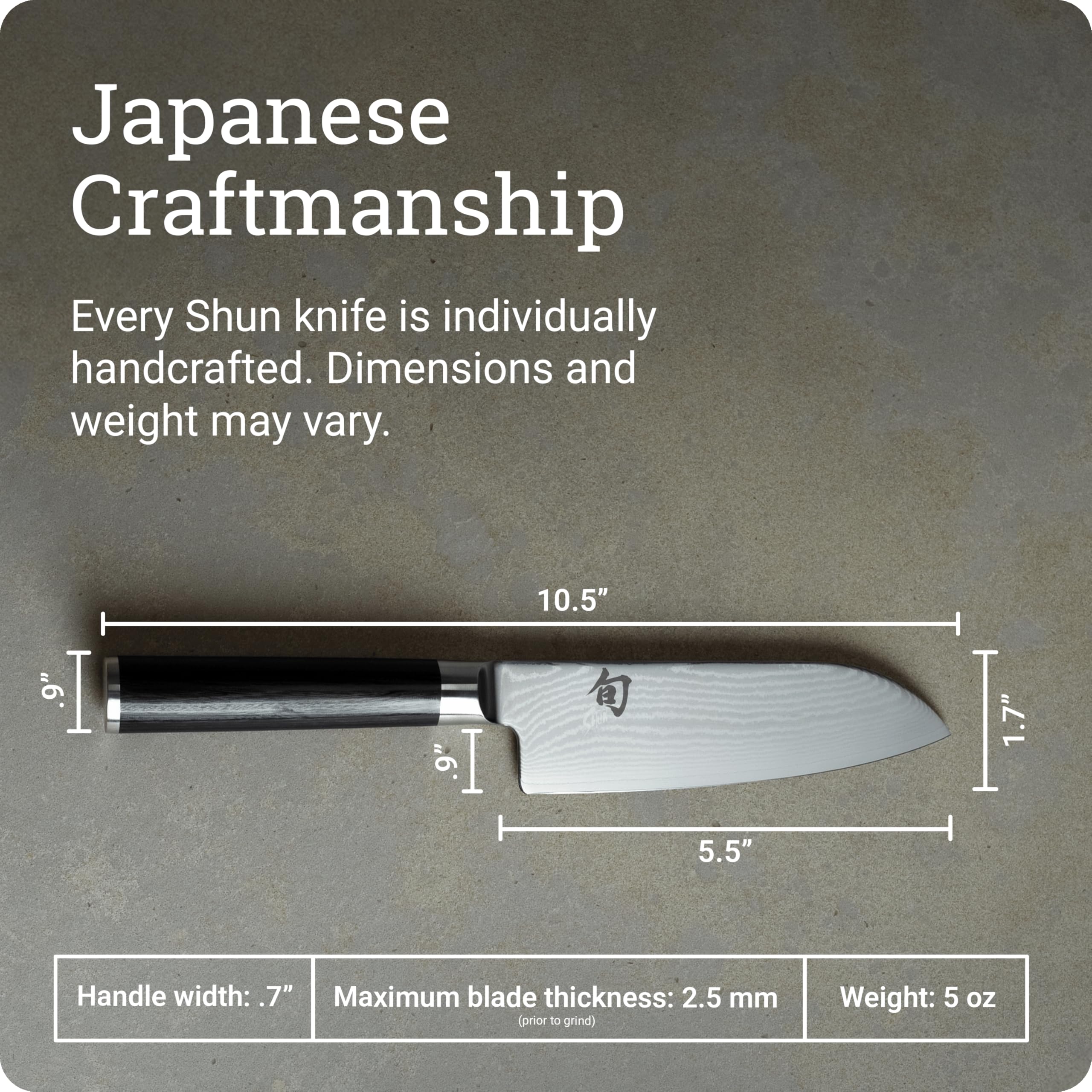 Shun Classic Santoku, diseño japonés de artesanía y precisión.