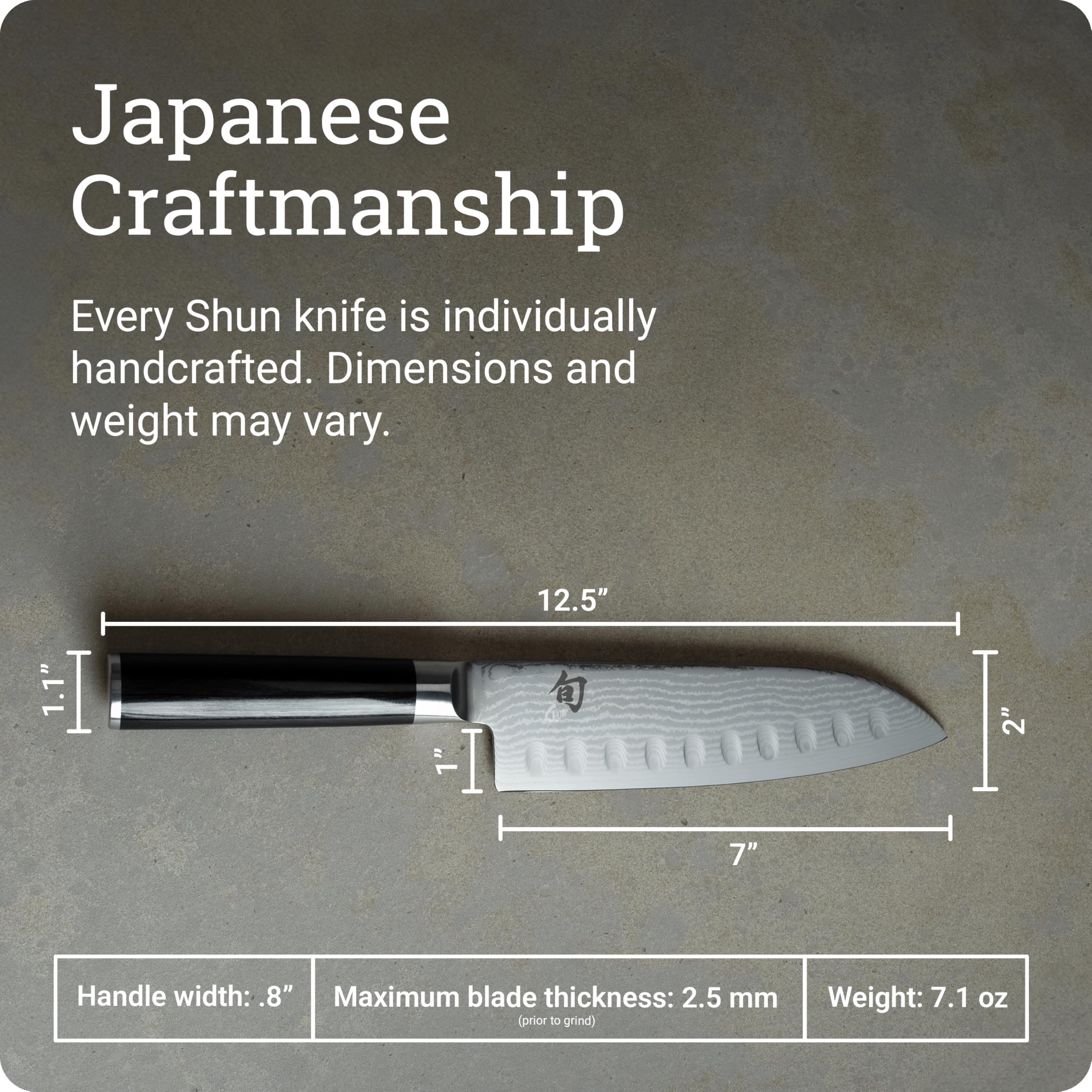 Shun Classic Santoku acabado damasco que embellece la cocina