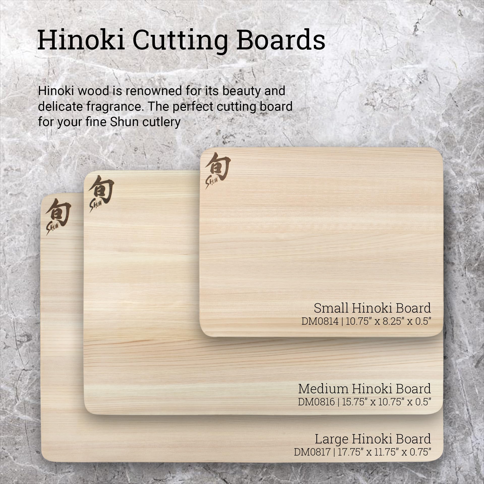 Shun Hinoki aroma natural suave y presentación elegante para la cocina