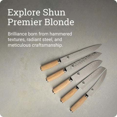 Shun Premier Blonde Nakiri, borde de 16 grados para filo preciso.