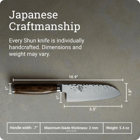 Shun Premier Santoku: filo ultradelgado para cortes precisos
