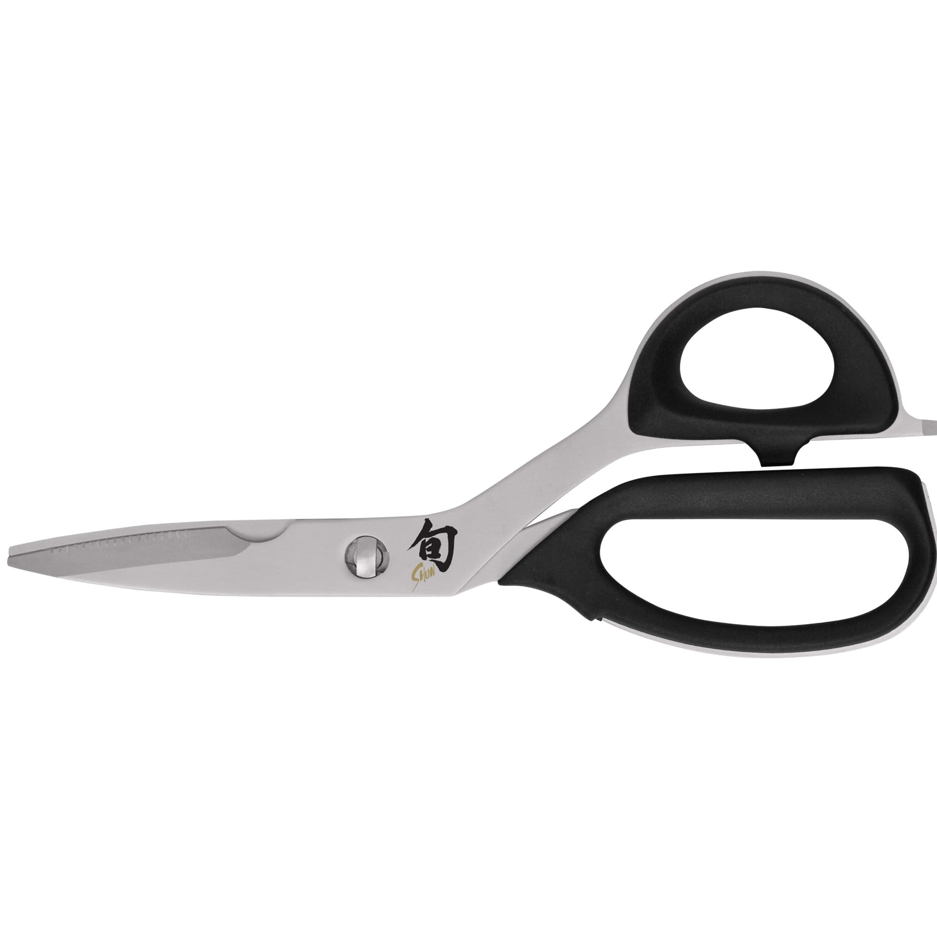 Tijeras de cocina Shun con cuchillas 420J2 para cortes precisos y duraderos.