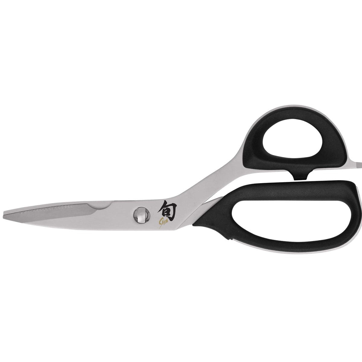 Tijeras de cocina Shun con cuchillas 420J2 para cortes precisos y duraderos.
