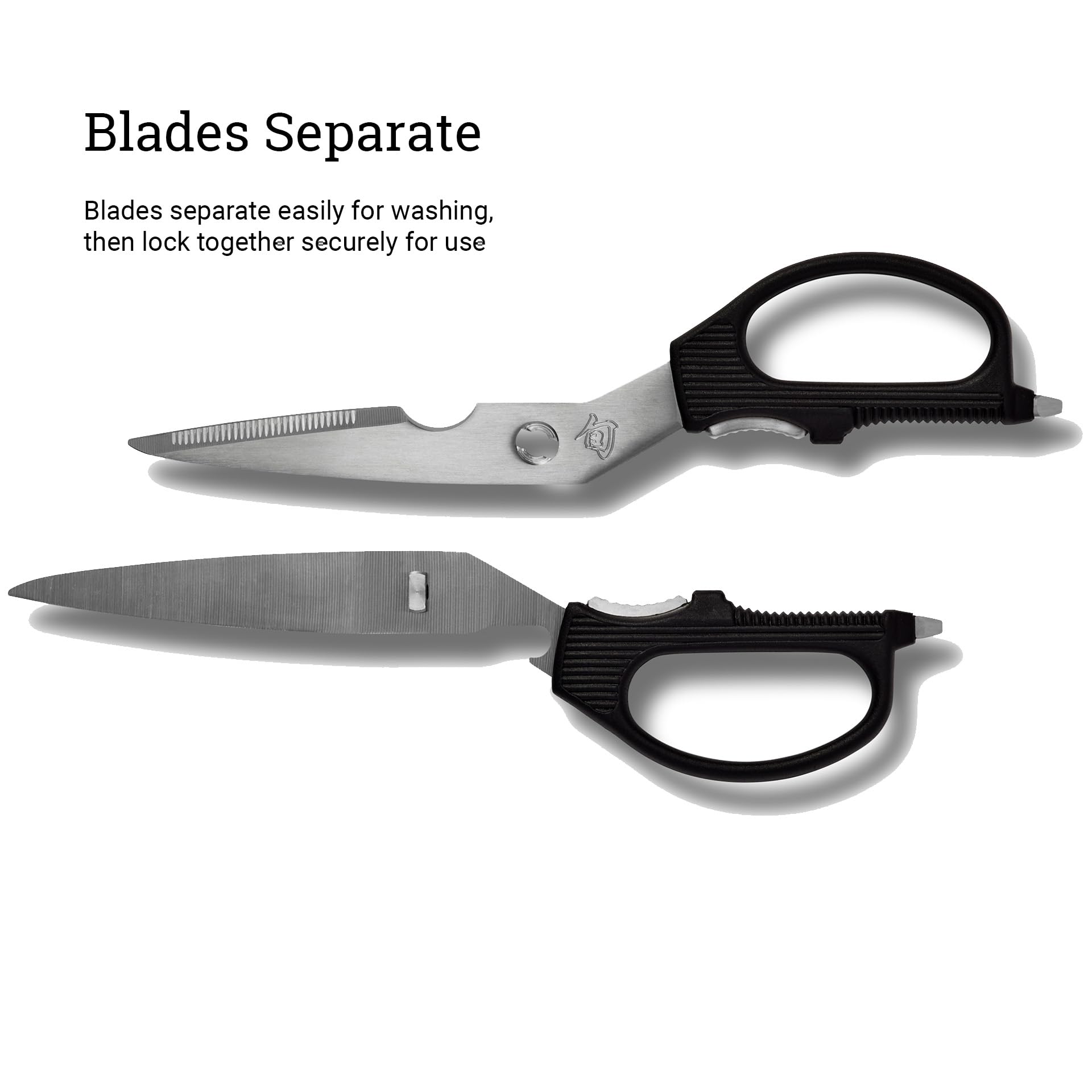 Tijeras Shun con puntas-destornillador para ajustes rápidos.