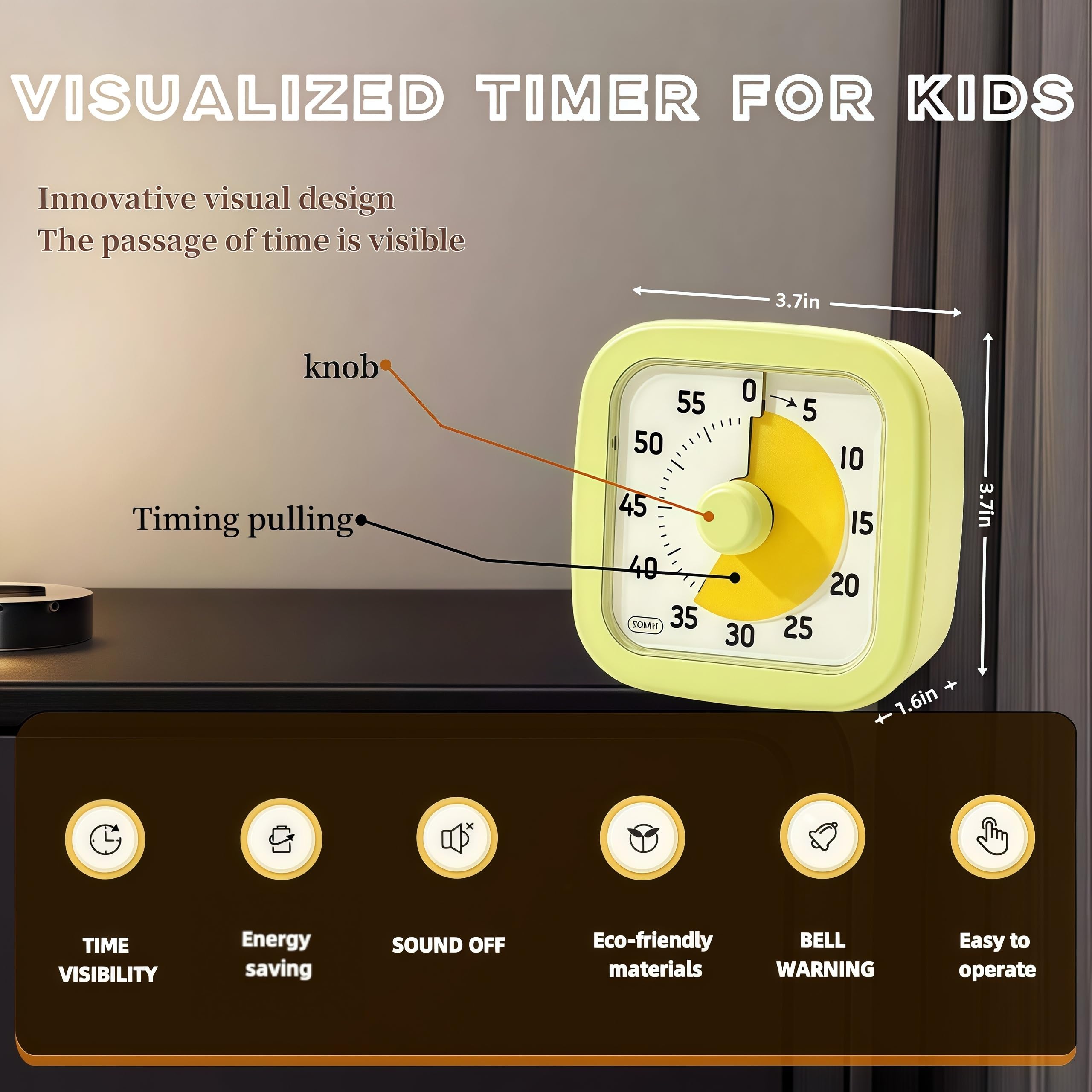 SHUTKMVCW reloj-visual 60 minutos para casa, gestiona tareas con facilidad