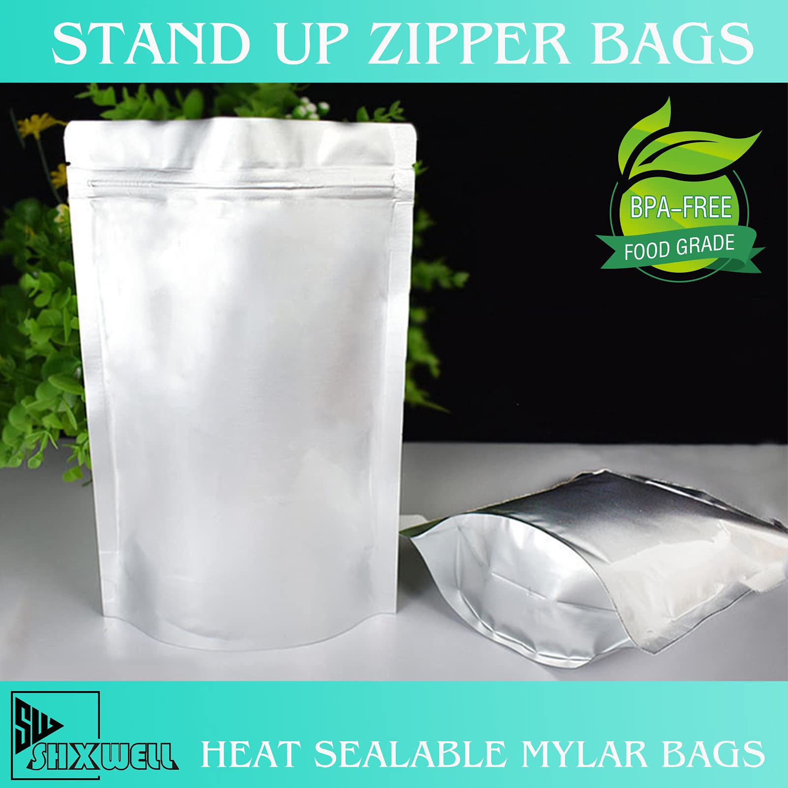 SHXWELL bolsas mylar para deshidratados y granos conservando aroma.