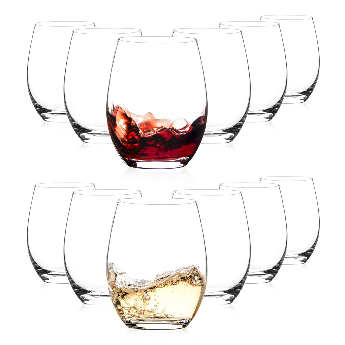 Copa SHYRC sin tallo de 15 oz, equilibrio estable para servir vino
