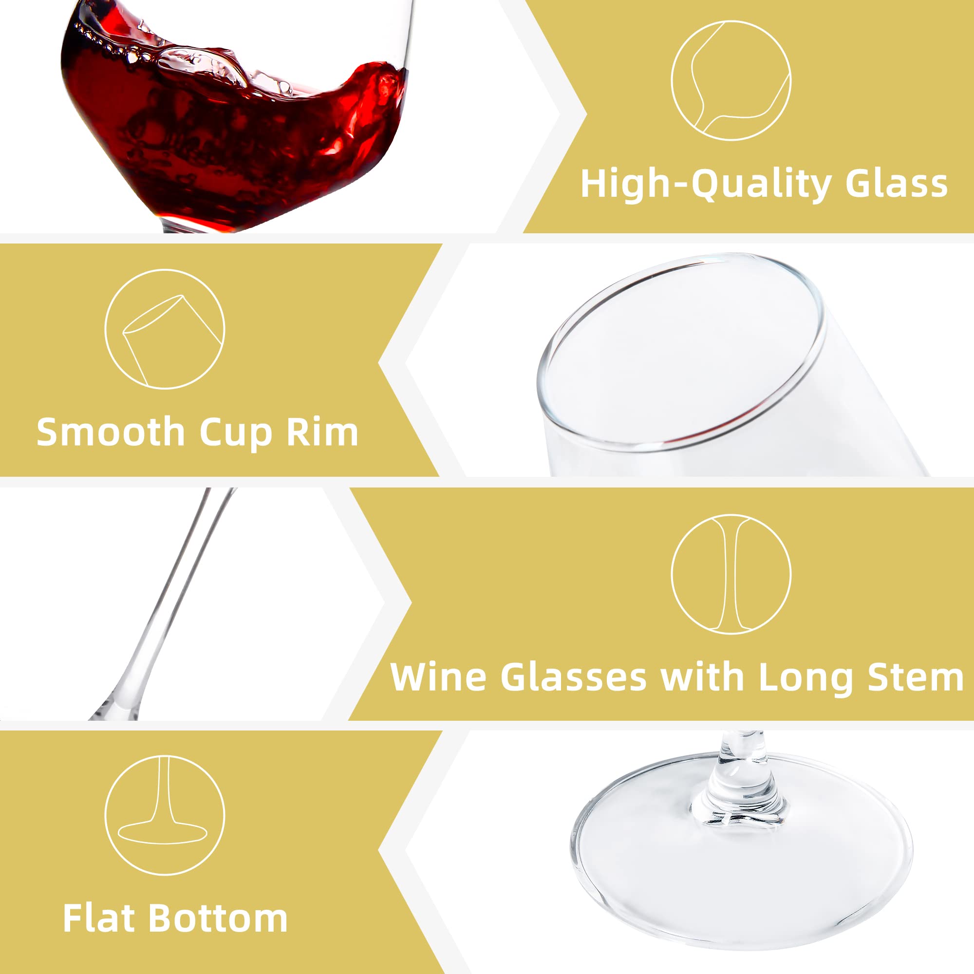 Vaso SHYRC con tallo ergonómico, ideal para vinos tintos y blancos.