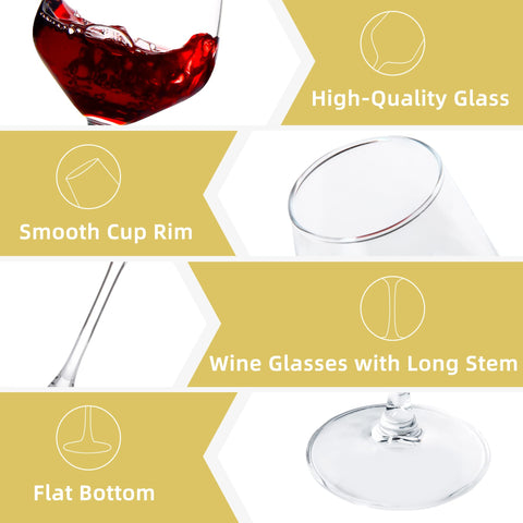 Vaso SHYRC con tallo ergonómico, ideal para vinos tintos y blancos.