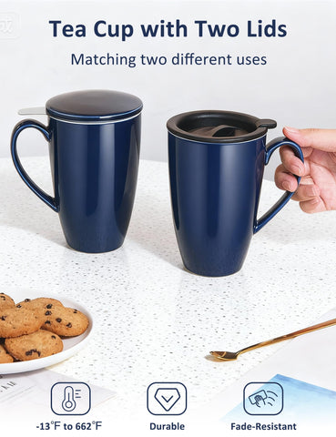 Taza SISETOP de cerámica sin plomo con infusor de acero inoxidable