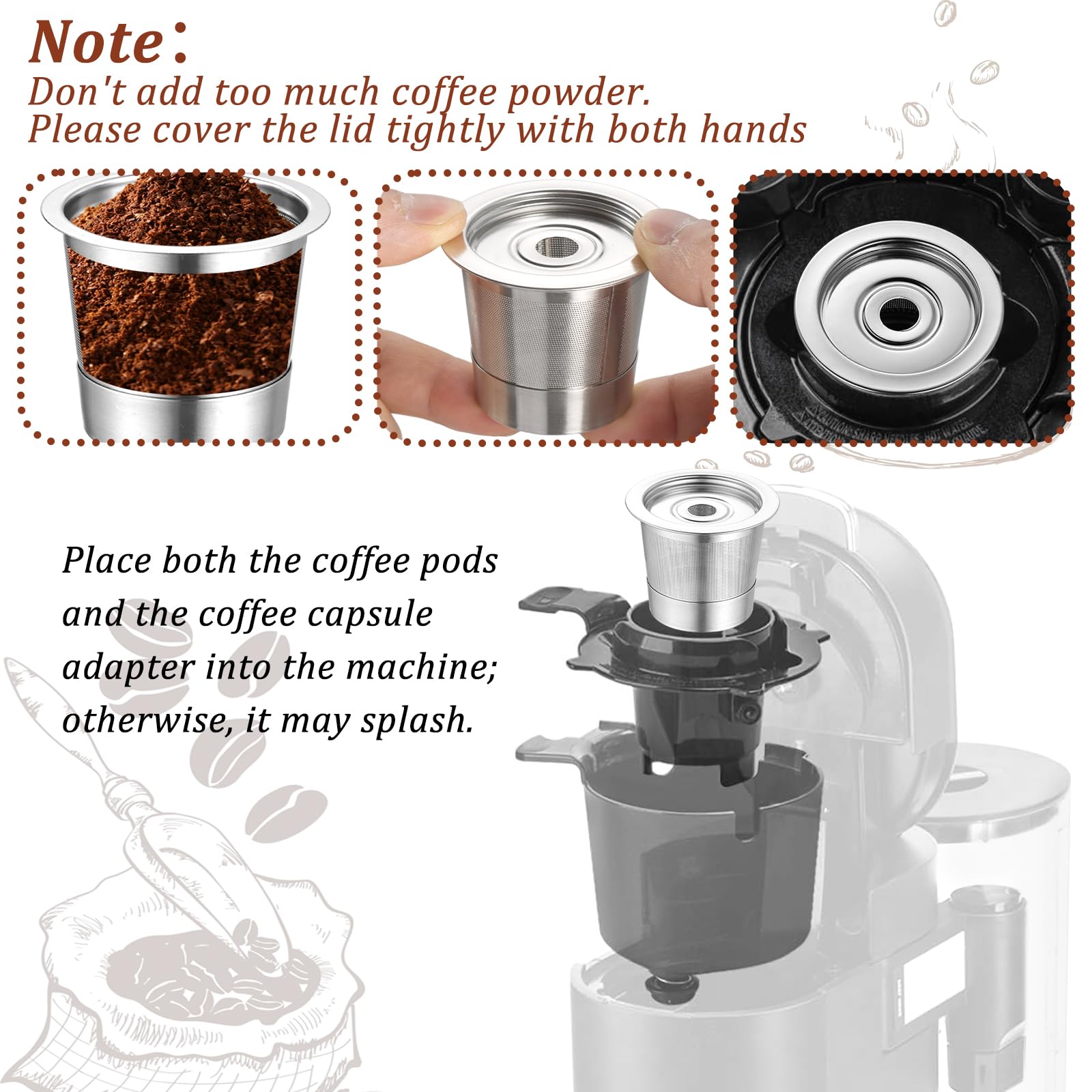 Sibosen set de 3 piezas K-Cups para uso diario y ahorro