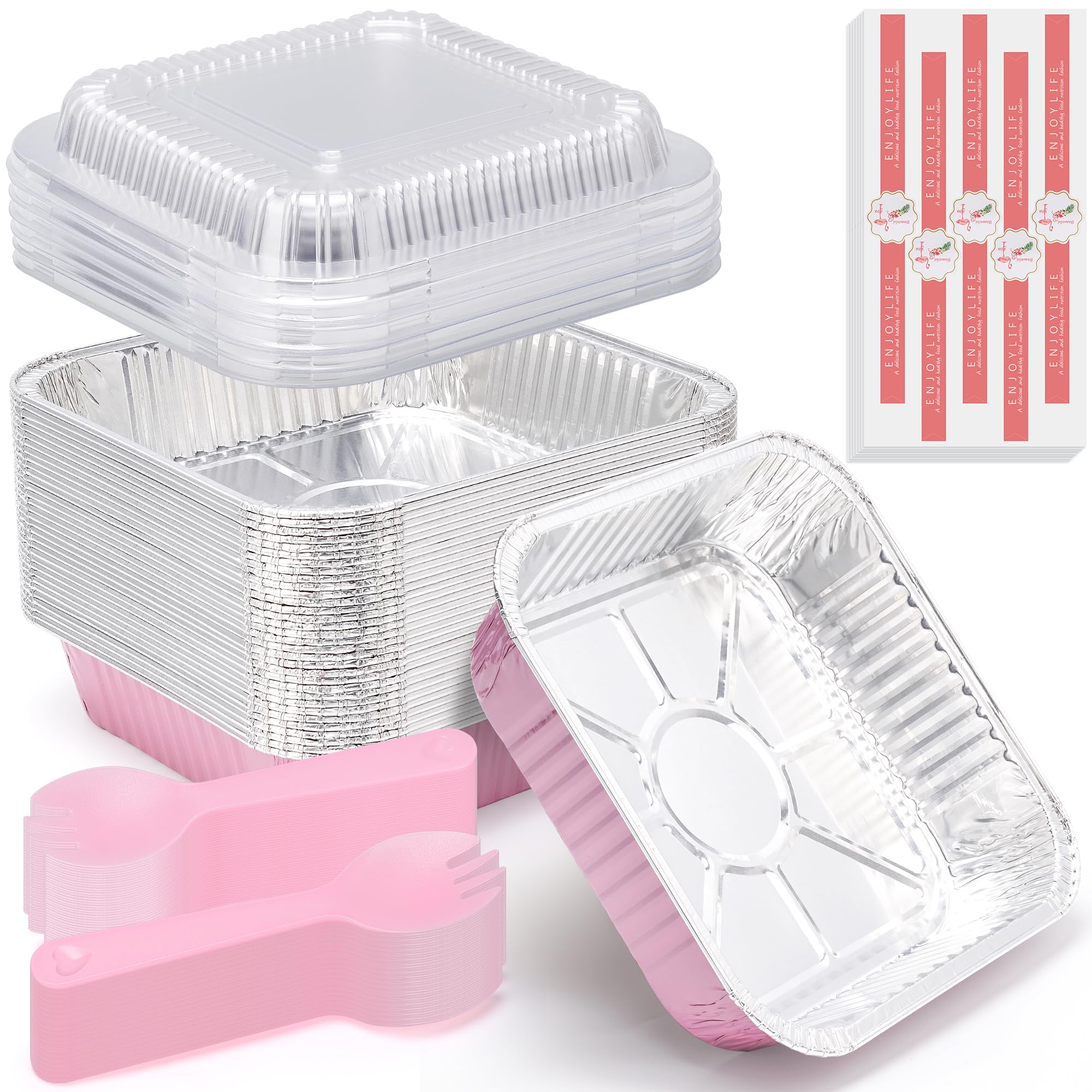 Sicliyh pan aluminio desechable 8x8 rosado para hornear y servir.