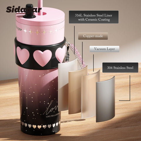 Sidagar 24oz tumbler diseño moderno para casa, trabajo o viaje.