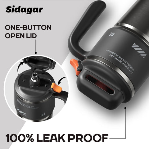 Sidagar Tumbler 32oz con tapa y botón para abrir con un dedo