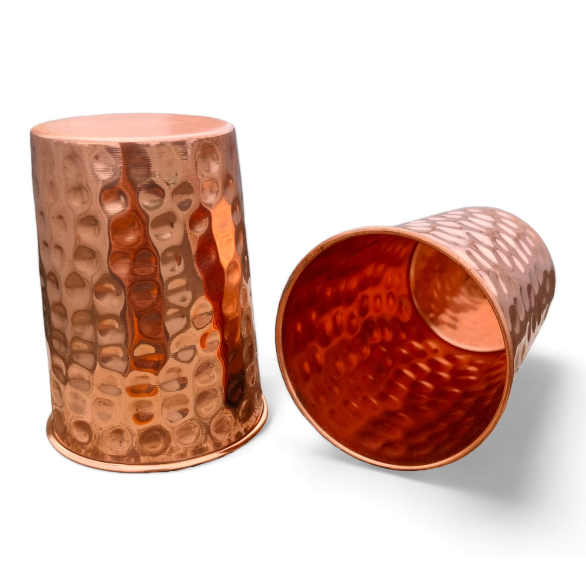 Vasos cobre martillados Siddhivinayak Overseas para agua fresca en casa