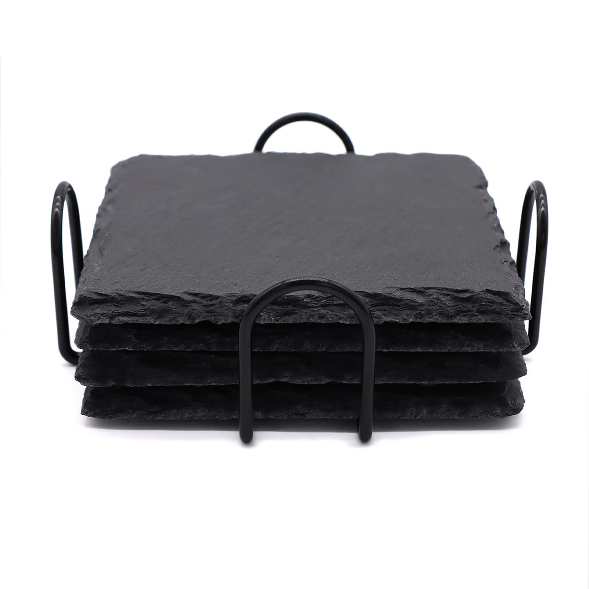 Posavasos SIJDIEE de pizarra negra, formato cuadrado protege muebles y superficies
