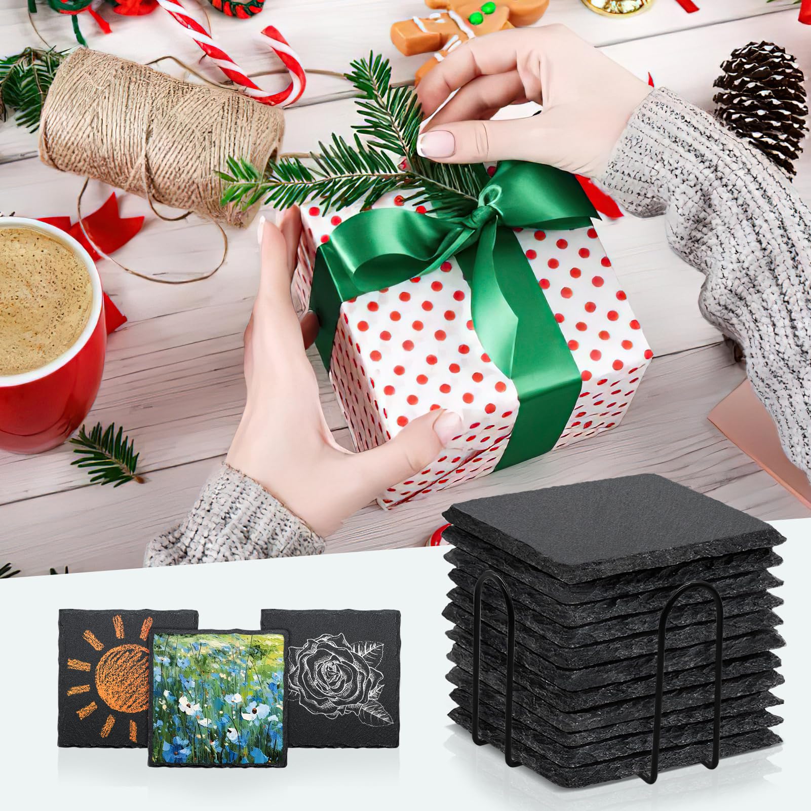 Posavasos SIJDIEE DIY para decorar con pintura o grabado