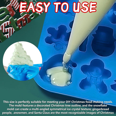 Sidosir pack moldes silicona 4 piezas: versátil para dulces navideños