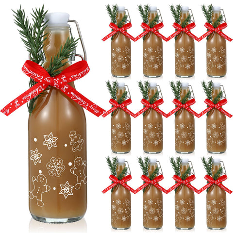 Botella Sieral 250 ml con diseño de hombre de jengibre, lista para regalos festivos