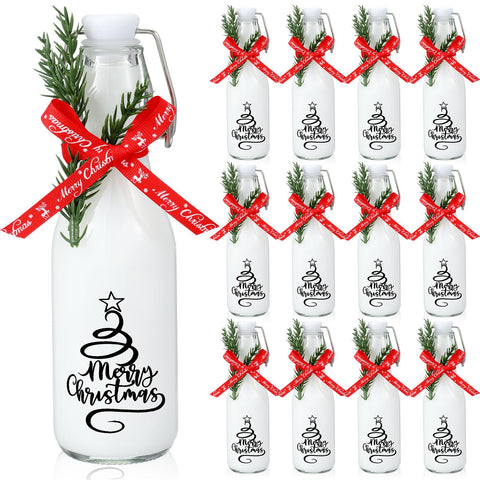 Botellas de vidrio Sieral con tapa giratoria de 250 ml para bebidas y presentaciones festivas.