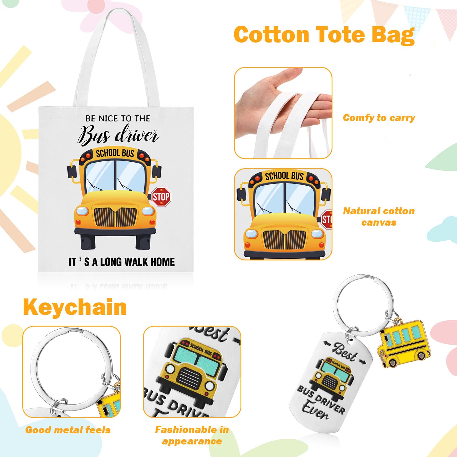 Sieral detalle diseño autobus en bolsa y taza para toque temático