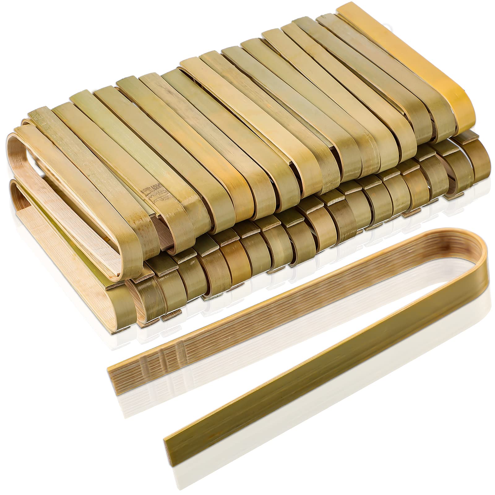 Pinzas de bambú mini desechables de Sieral para buffet y catering.
