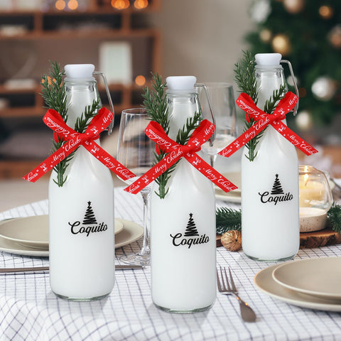 Presentación de bebidas navideñas con el set Sieral para la mesa.
