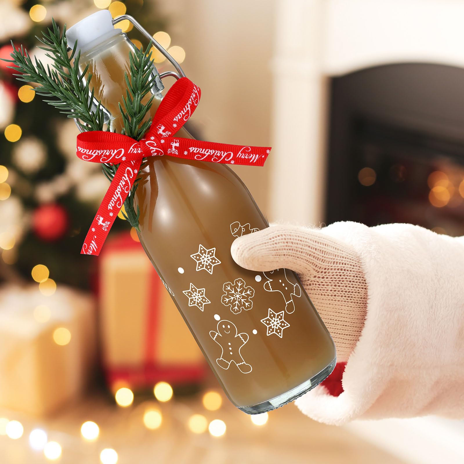 Presentación navideña con botellas Sieral listas para regalar