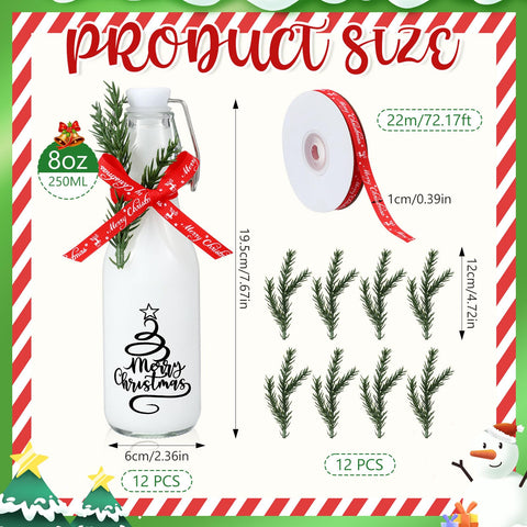 Ramitas artificiales Sieral para decorar botellas y crear escenas invernales elegantes.