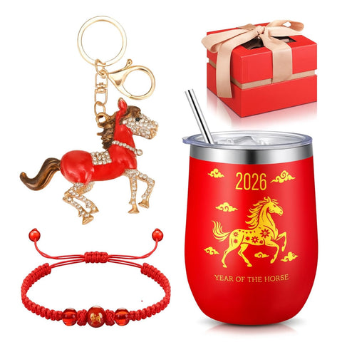 Taza Sieral con caballo rojo para el Año Nuevo, uso diario.