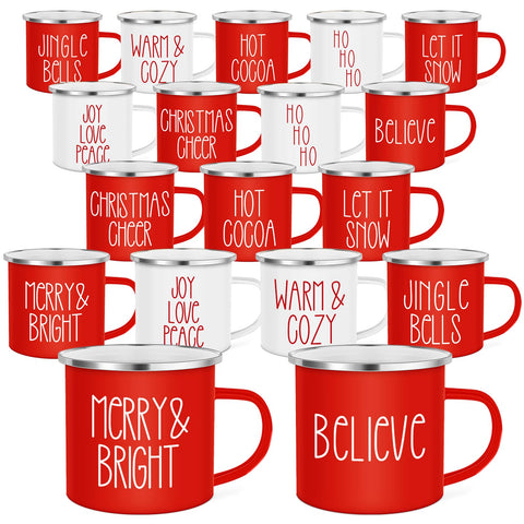 Taza esmaltada Sieral para regalo navideño, ideal para chocolate caliente y fiestas.