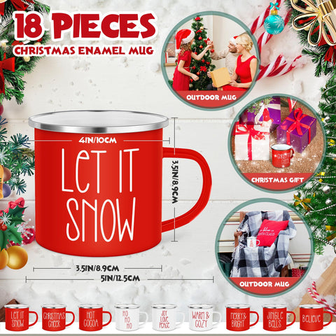 Taza esmaltada Sieral con frase festiva, ideal para reuniones y para la oficina.