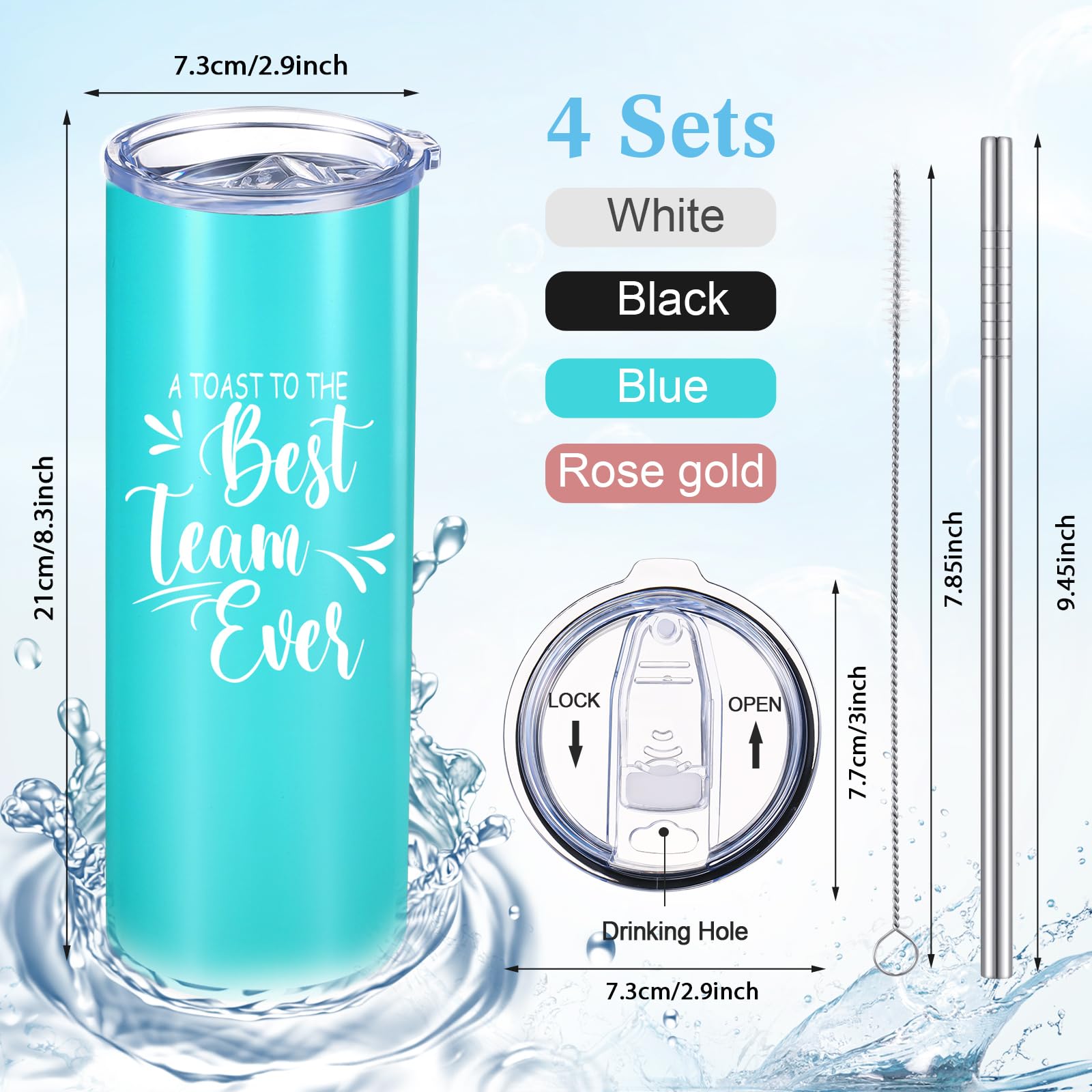 Tumbler Sieral inspiracional blanco de 20 oz con tapa, perfecto para bebidas frías.