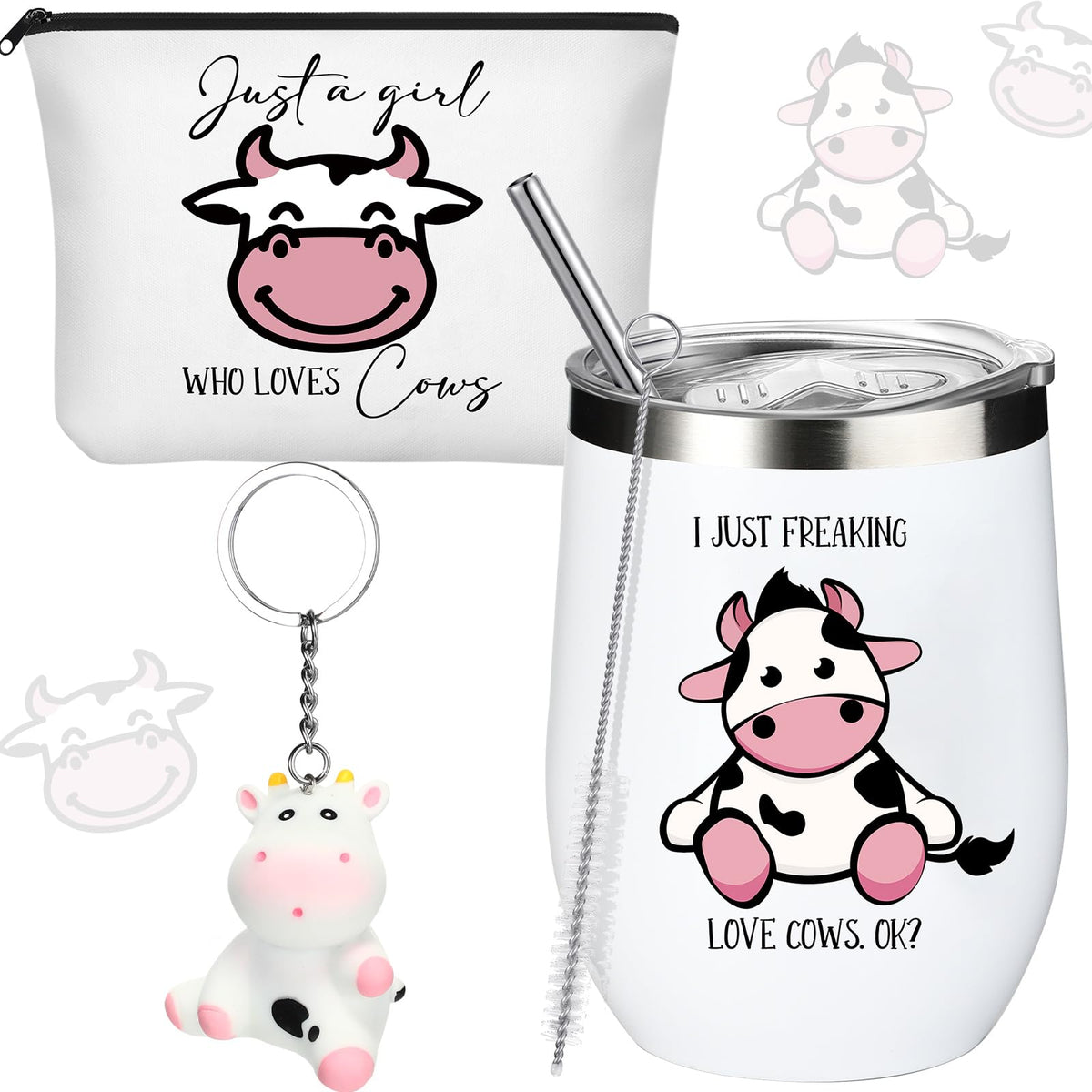 Vaso Sieral tumbler vaca navidad 12 onzas con tapa, ideal para llevar bebidas.