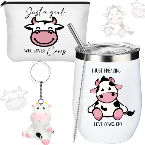 Vaso Sieral tumbler vaca navidad 12 onzas con tapa, ideal para llevar bebidas.
