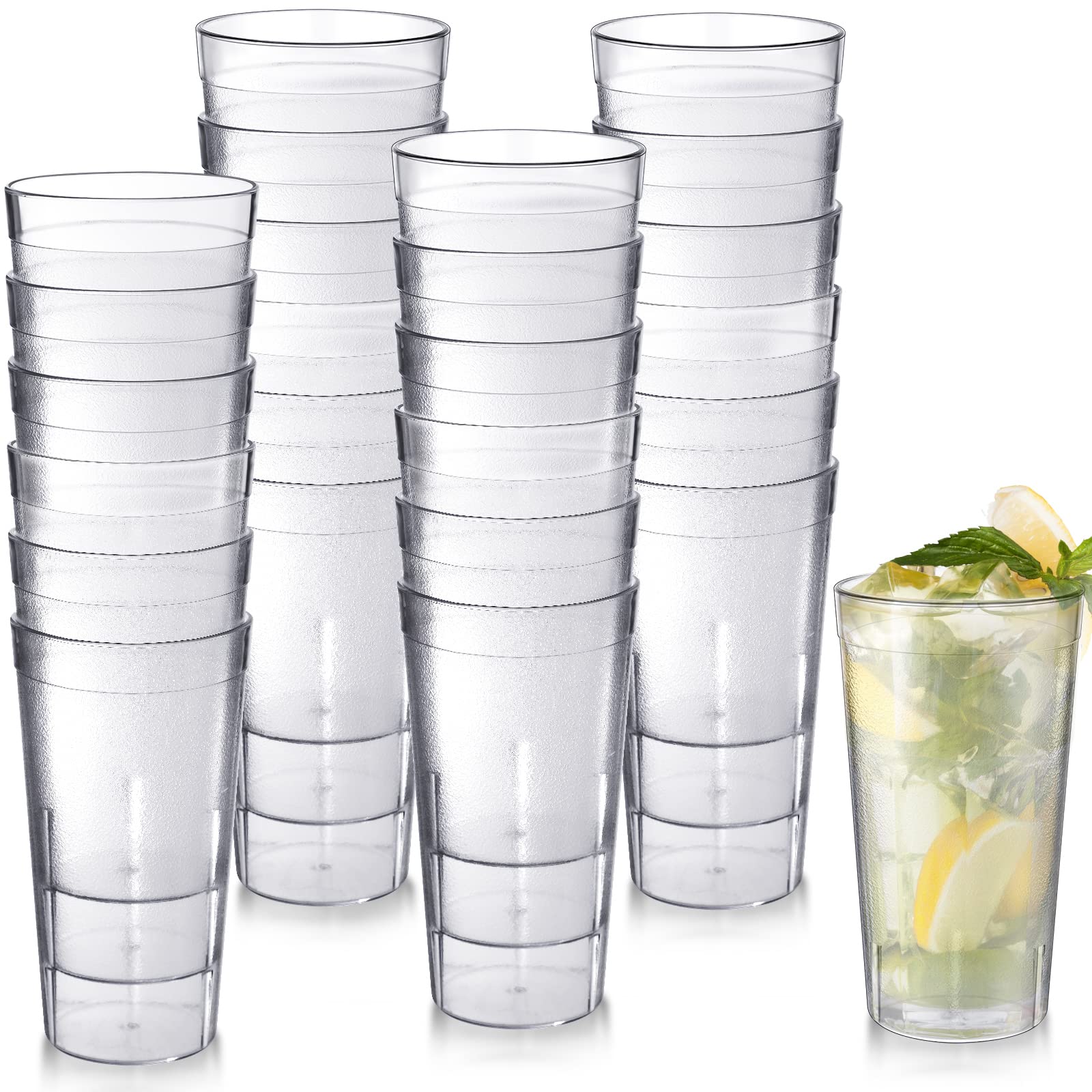 Vaso Sieral 20 onzas, transparente y apilable, ideal para servicio diario