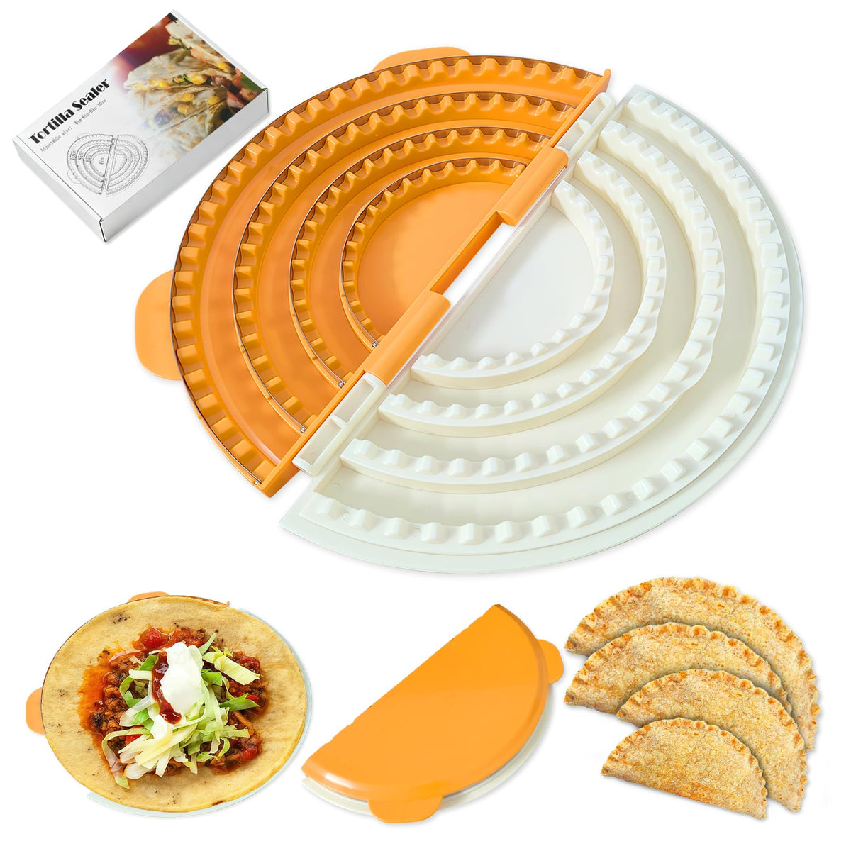 Sietiero tortilla 4-en-1 con ajuste 4-6-8-10 para tortillas consistentes