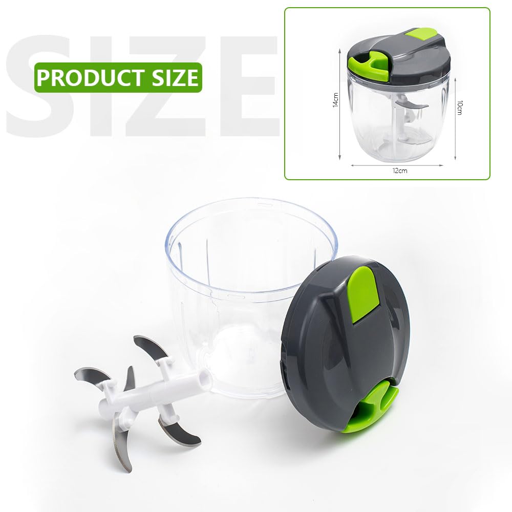 Sifenma procesador manual con cuchillas internas, adecuado para cortar hierbas y verduras de forma uniforme.