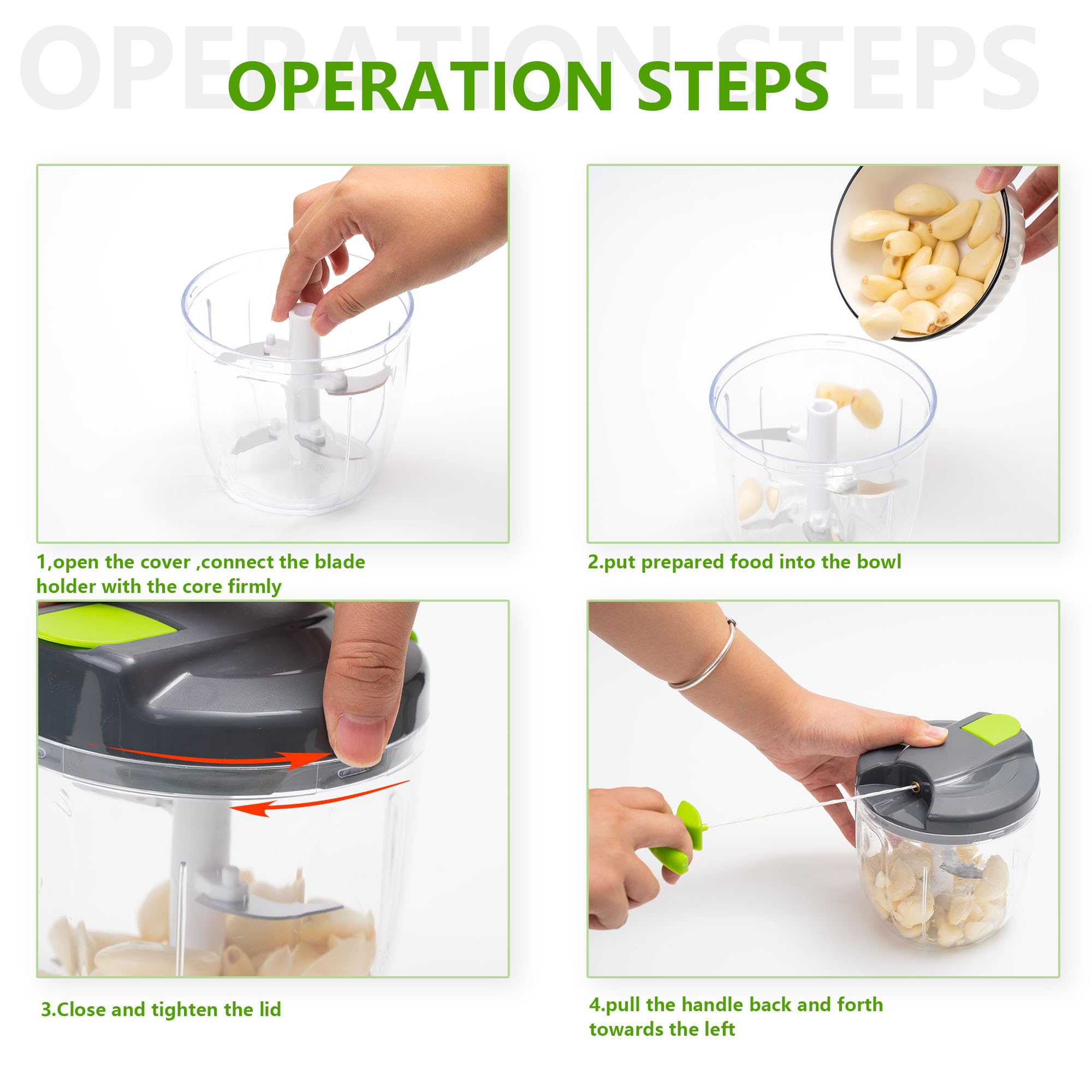 Sifenma procesador manual para pimientos y zanahorias, cortes rápidos para ensaladas.