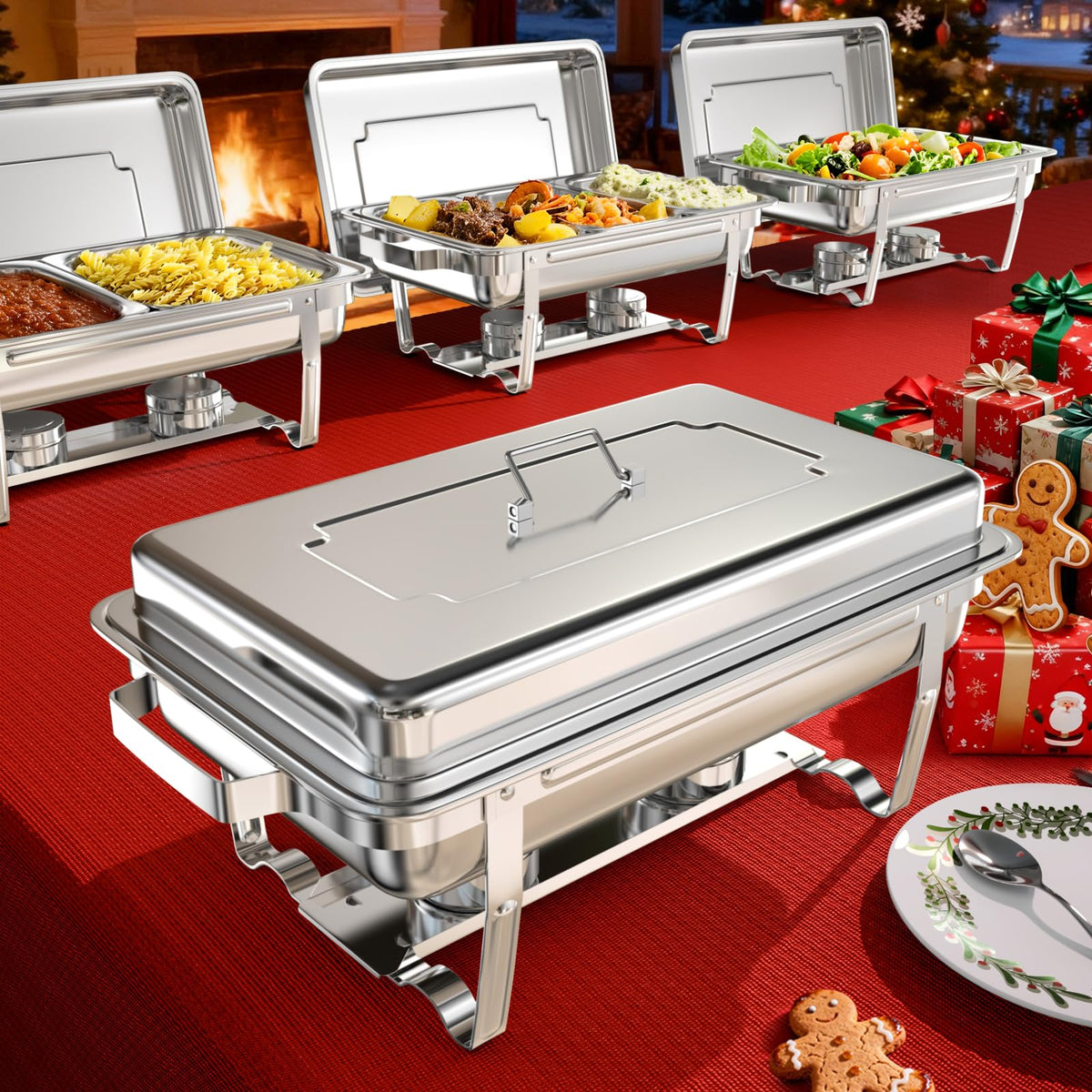 Conjunto Sifer para buffet de 4 piezas, elegante y práctico para eventos.